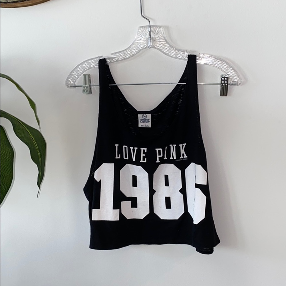 PINK 1986 Black crop top